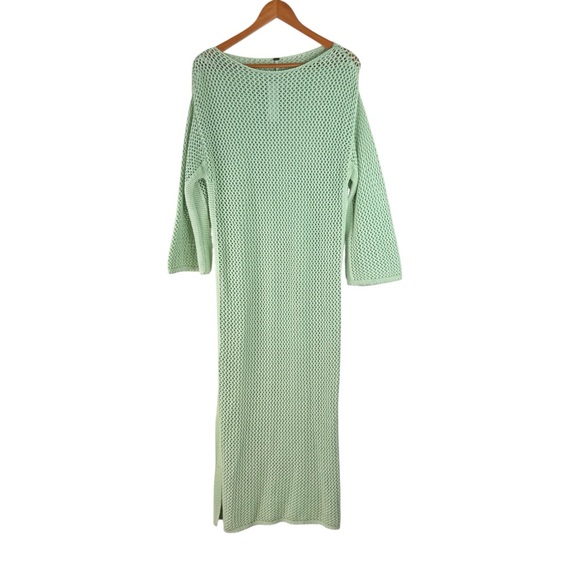 New Young Fabulous & Broke Santorini Green Crochet Maxi Dress Beach Cover Up XS - Picture 2 of 9